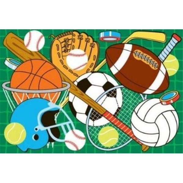 La Rug, Fun Rugs La Rug FT-124 3958 39 in. x 58 in. Fun Time Lets Play Green Area Rug - Multi Colored FT-124 3958